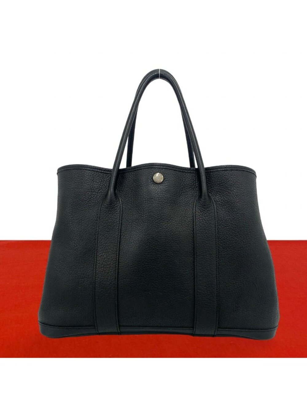 Hermes Garden Party Negonda Leather Tote Bag Business Black